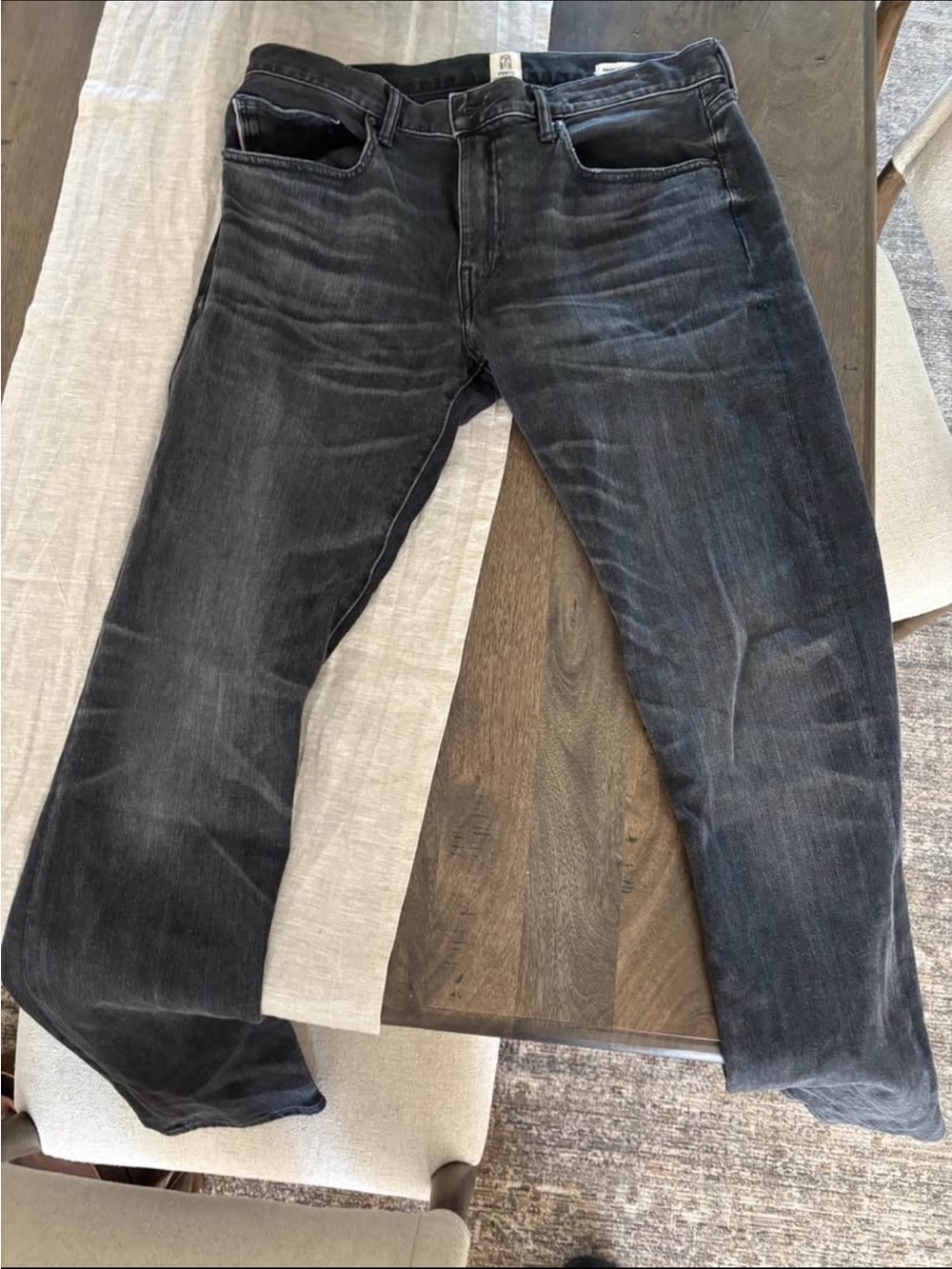 Slim Fit Men's Washed Black Jeans